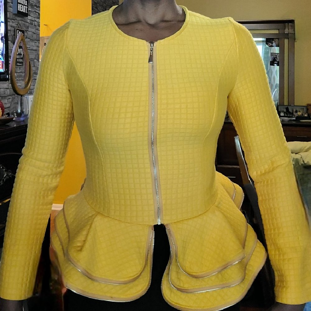 Stunning Yellow Peplum Blazer